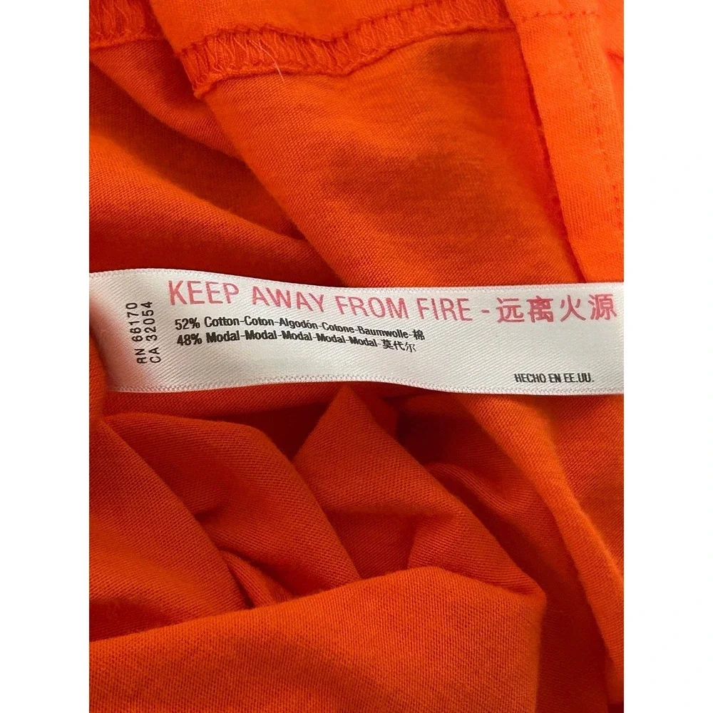 Free People Beach Orange Maxi Dress Sleeveless Side Slit Pockets Cotton Modal SP